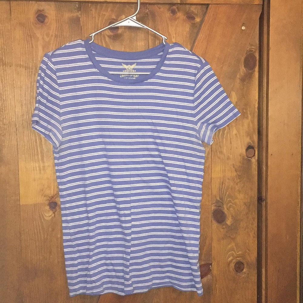 Light blue stripped tee shirt